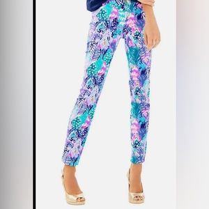 Lilly Pulitzer KELLY SKINNY ANKLE PANT IN GOLD METALLI QUILL OUT METALLIC